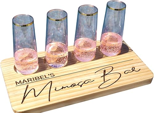 Personalized Mimosa Champagne Flight Board
