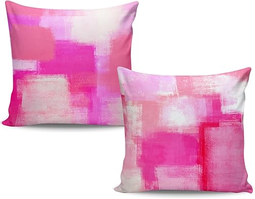 RYANZA Juego de 2 fundas de almohada, arte abstracto de 16 x 16 pulgadas, cuadradas, decoración del hogar, fundas de almohada decorativas para sofá,