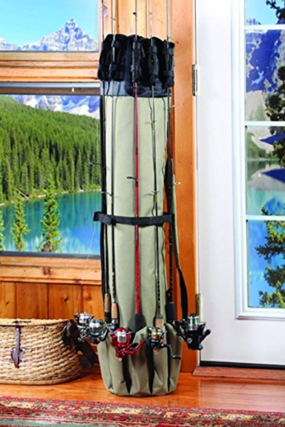 Fishing Rod and Reels Carrying Case with Adjustable Shoulder Strap