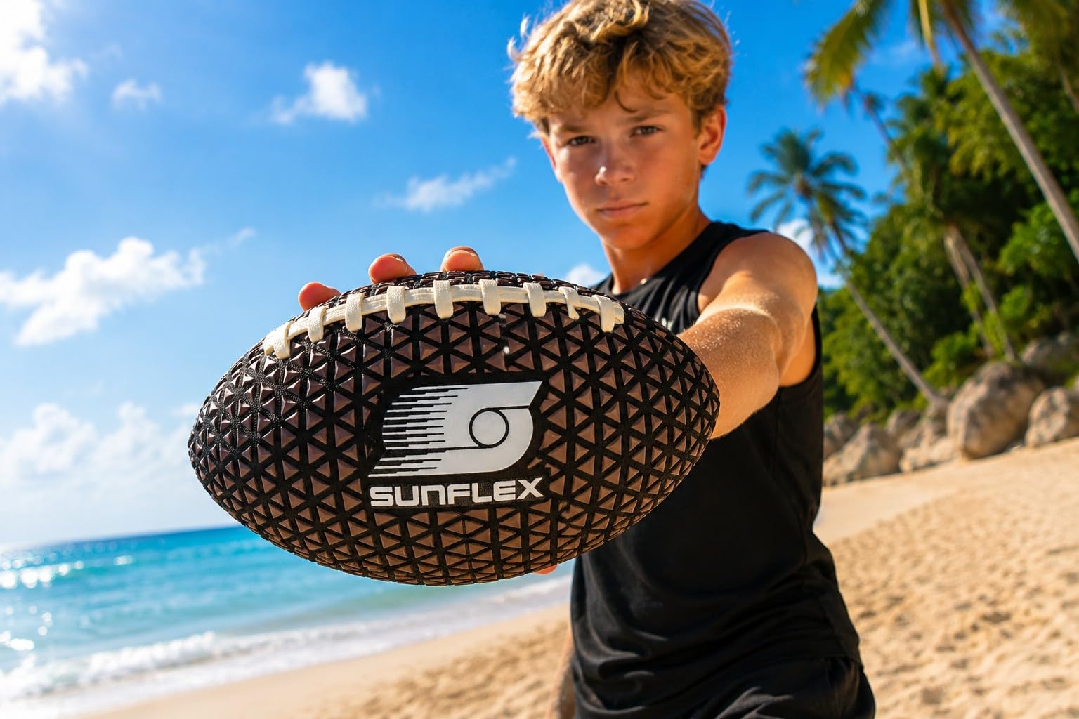 Sunflex® American Football NeoGrip & Sets | Neopren Bälle mit maximalen Grip | rutschfeste Silikon-Oberfläche | wasserfest & UV-beständig | Indoor & Outdoor | Strand Pool Freizeit