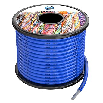 2.0mm  14awg Silicone Electrical Wire Cable Blue 10Meters 14 Gauge Hookup Wires kit Stranded Tinned Copper Wire Flexible and Soft High Temperature Resistance