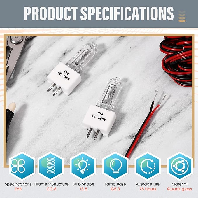 2 Pack 82V 360W Bombilla de Proyector, Repuesto miniatura 3