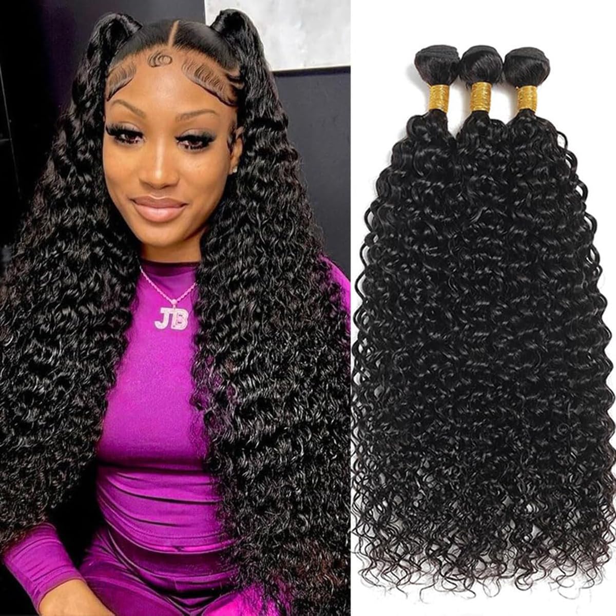Water Wave Human Hair Bundles 28 30 32 Inch 100% Unprocessed Brazilian Virgin Wet and Wavy Bundles Hair Extensions Curly Wave Bundle Natural Color