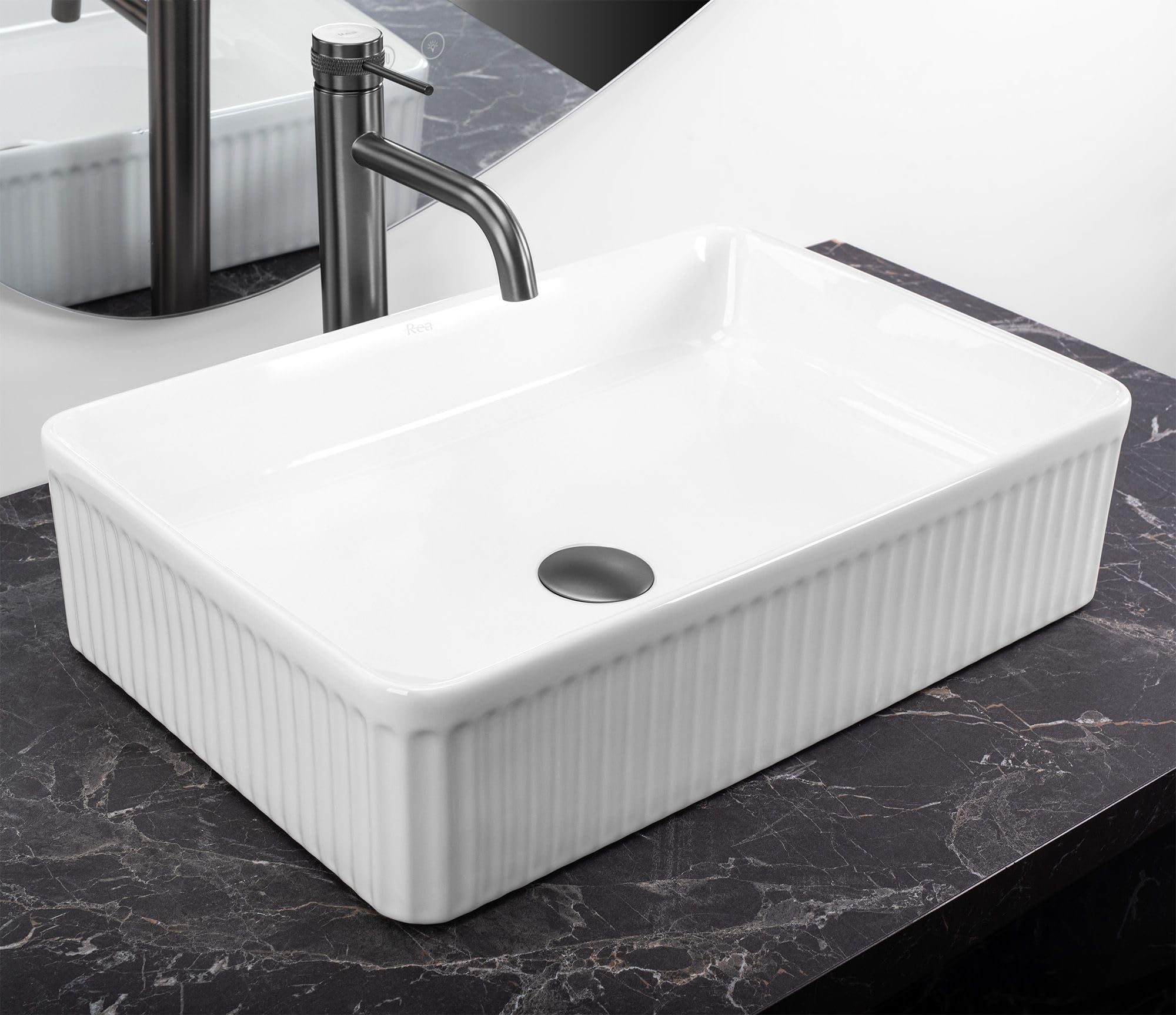 Lavabo Sobre Encimera Rea Fiorella Blanco