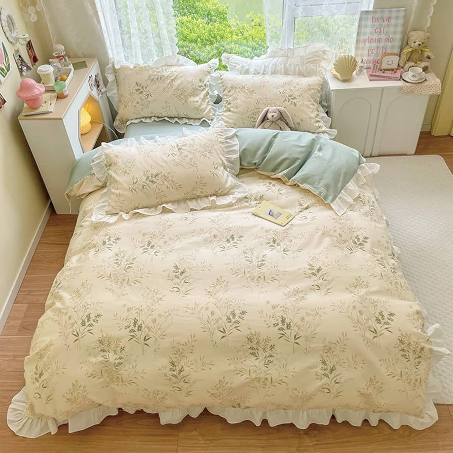 薄紫 花柄 フリル付きカバーセット セミダブル 71LzPFQyvgL._UF894,1000_QL80_.jpg