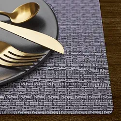 6 Jogo Americano Tela Trançado Trama Rústico Resistente CZ