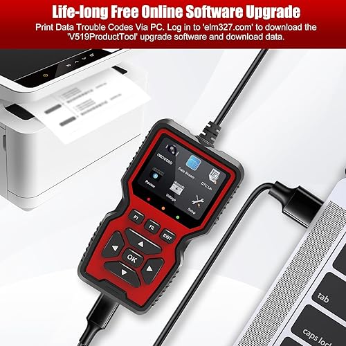 Vista 5 de Herramienta de diagnóstico del escáner OBD2, lector de código de motor de verificación automática con funciones OBD2 completas, restablecimiento