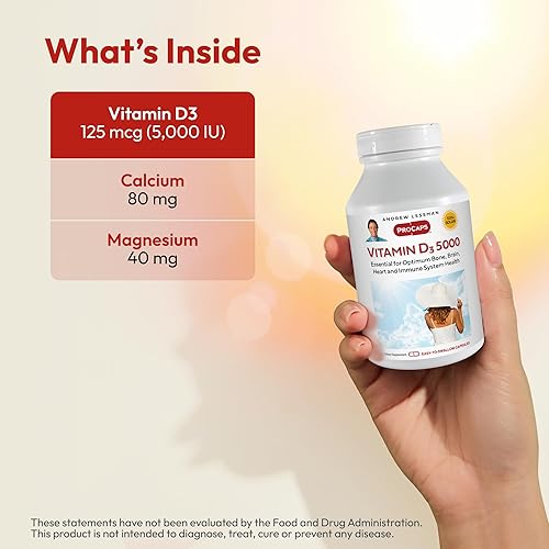 Miniatura 3 de Andrew Lessman Vitamina Cápsulas  Alta Potencia, esencial para la absorción de calcio, apoya la salud de los huesos, la función muscular saludable,