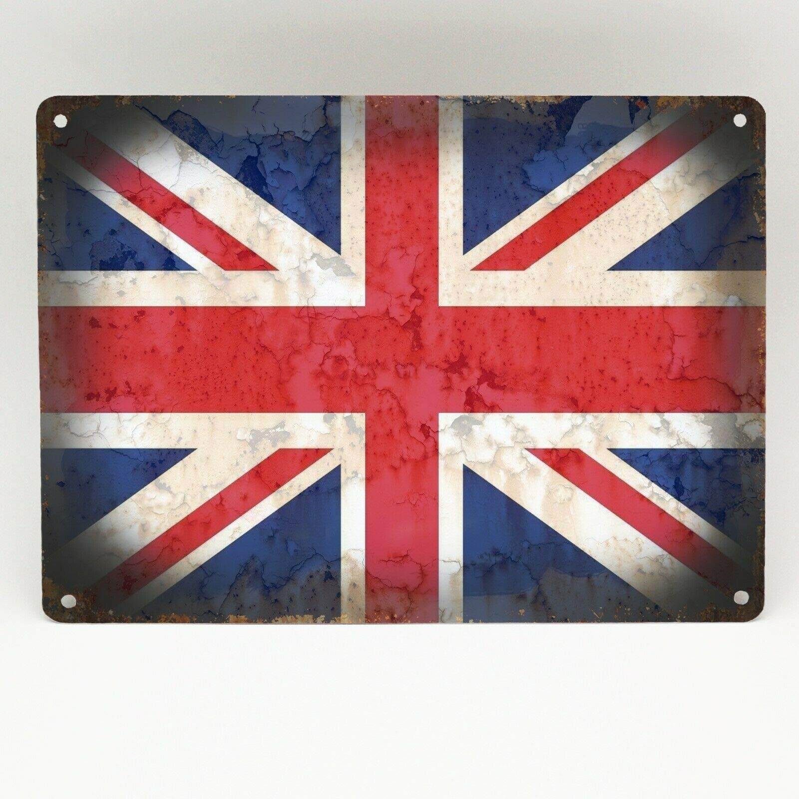 Kueprae A506 United Kingdom Uk Union Jack Flag Metal Sign Gift Poster Plaque British 8X12 Inch
