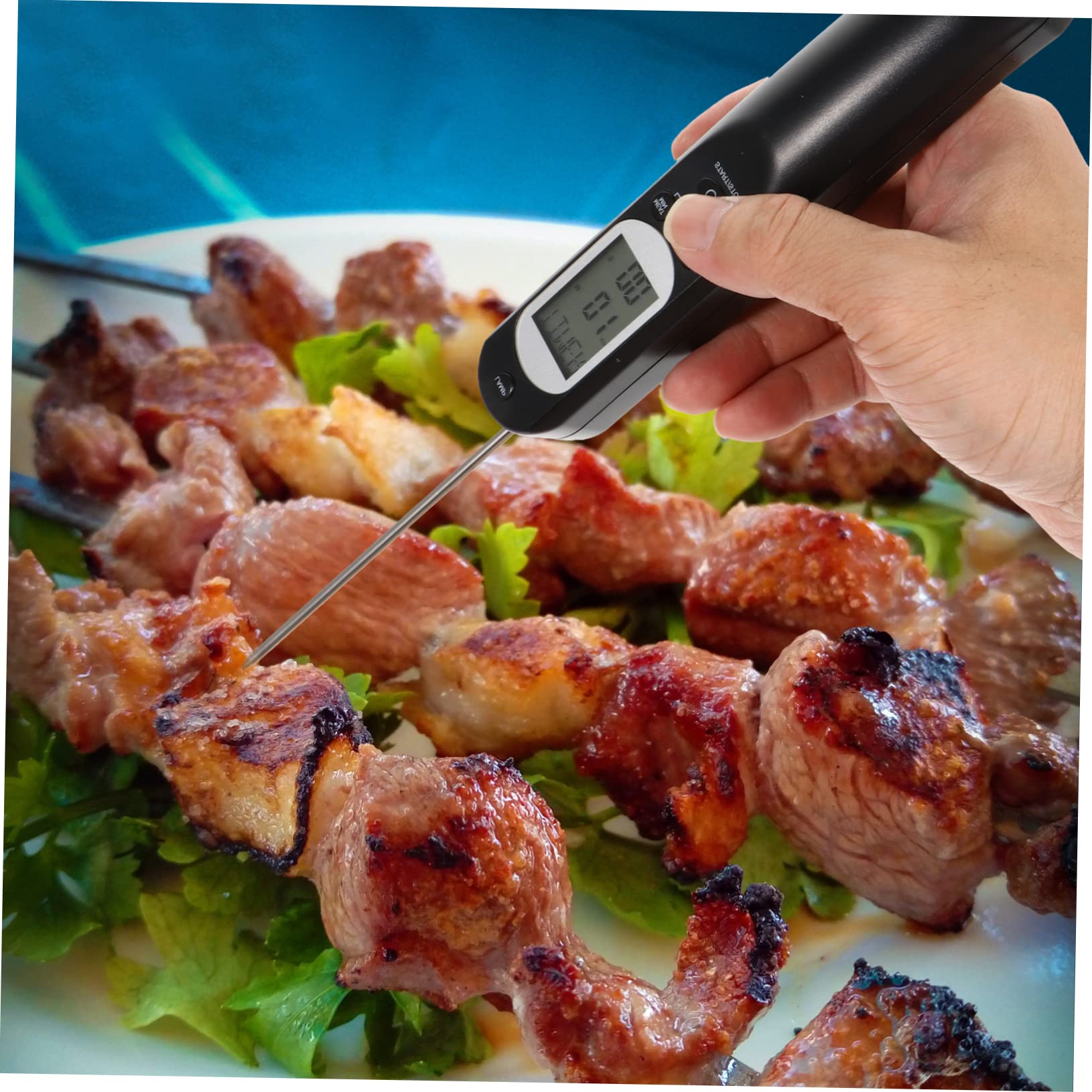 PRETYZOOM 2juegos Digital De Cocina Usb Recargable Para y Bbq Medidor De Temperatura Alarma De Voz Diseño Práctico y Duradero Para Cocción Tipo De Carnes