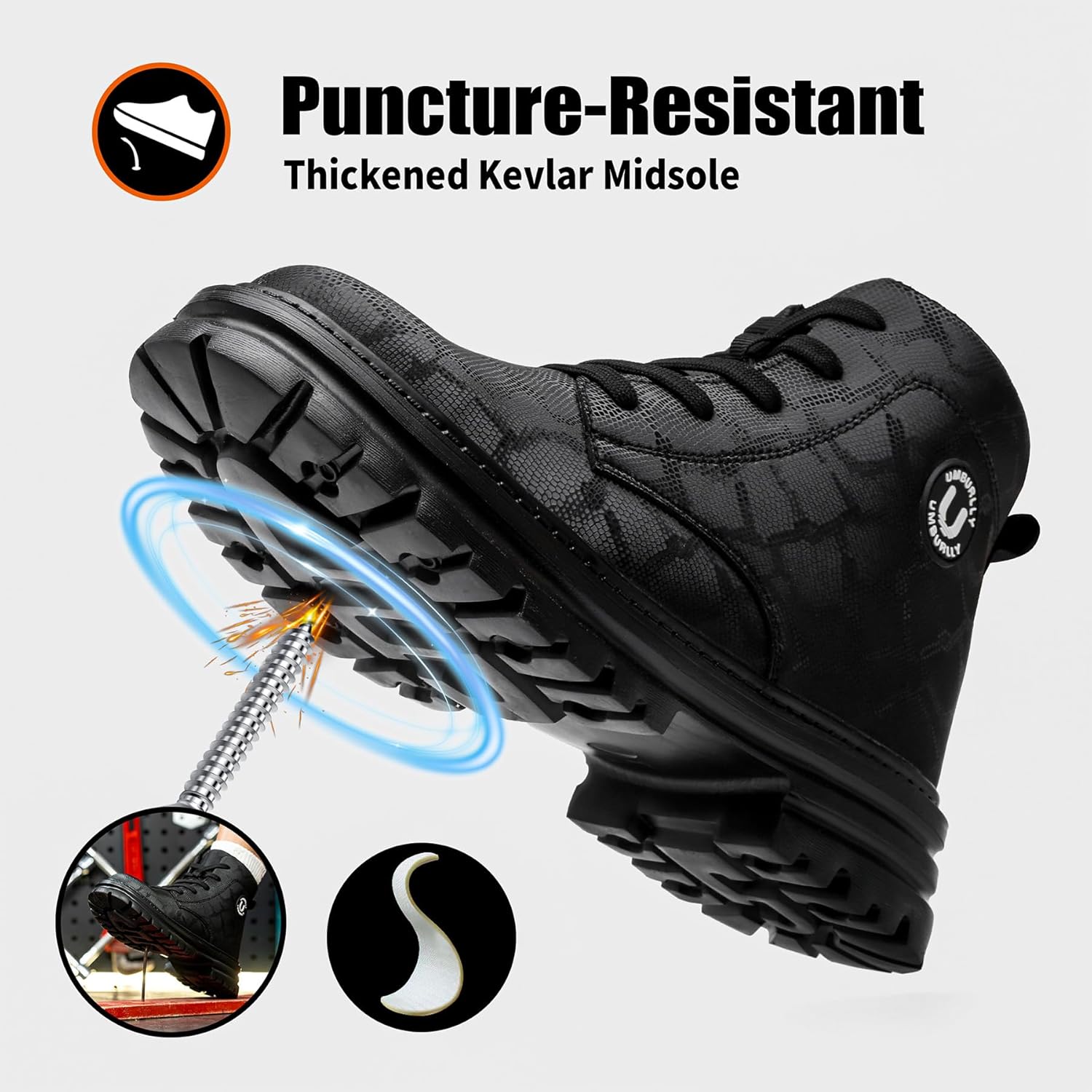 Hogent Steel Toe Boots for Women Men - Lightweight Breathable Work Boots - Ideal for Construction Warehouse - Image 4