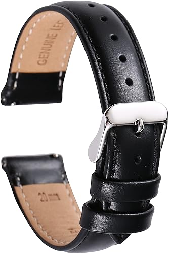 Correa de reloj de piel auténtica, correa de repuesto multicolor para hombres y mujeres, unisex, con accesorios de liberación rápida, 0.551 in,