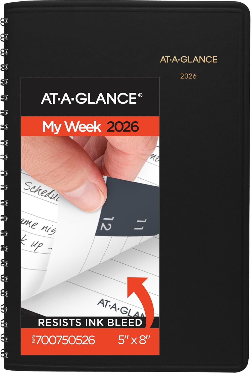 at-a-glance 2026 appointment book planner, weekly, 5" x 8", small, hourly, black (700750526) 2026 new edition black
