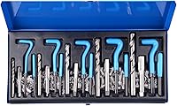 Vista 3 de Kit de reparación de roscas SAE de 131 piezas, kit de helicoidal de taladro HSS estándar, 1/4 "5/16" 3/8 "7/16" 1/2