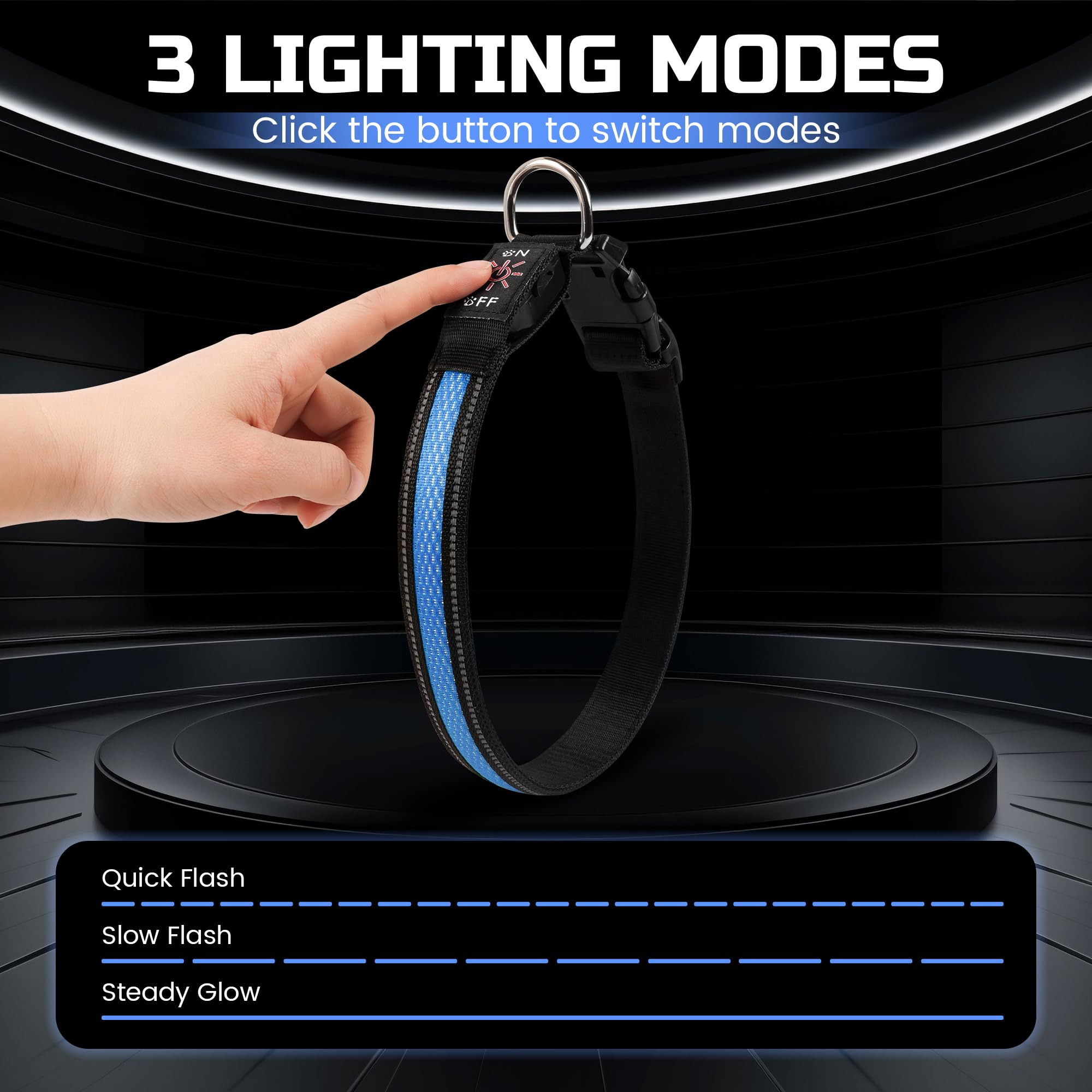 Light Up Dog Collar Rechargeable - Image 3