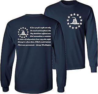 George Washington Quote Betsy Ross Gadsden Patriotic Long Sleeve Tshirt T-Shirt Long Tee
