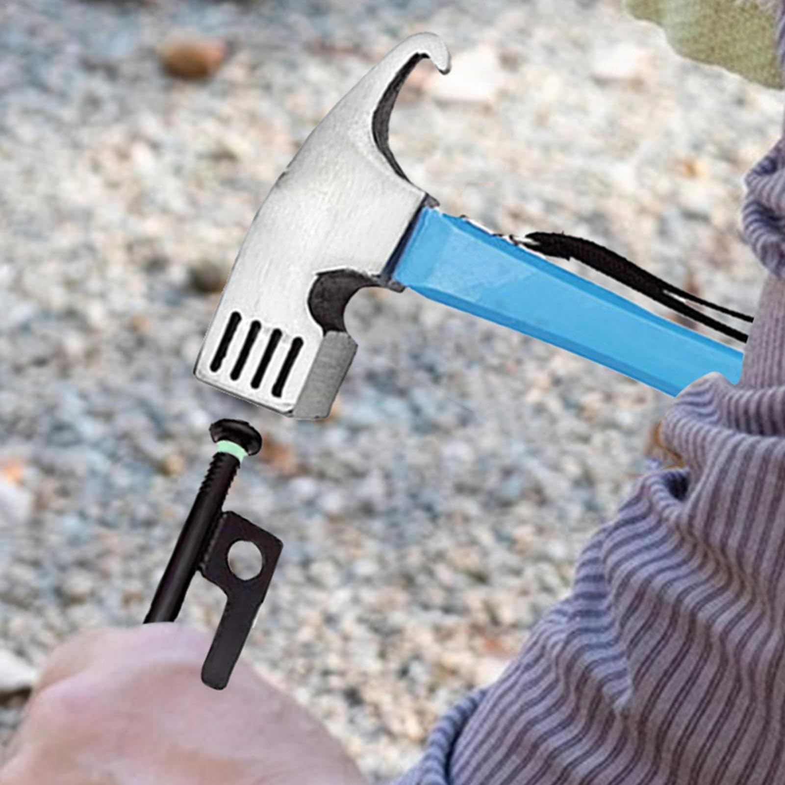 Campingzelt-Nägel, winddicht, Bodenanker und Hammer, 30 cm, Heringe zur sicheren Sicherung von Campingausrüstung, Wandern, Rucksackreisen, Picknick, Angelzubehör