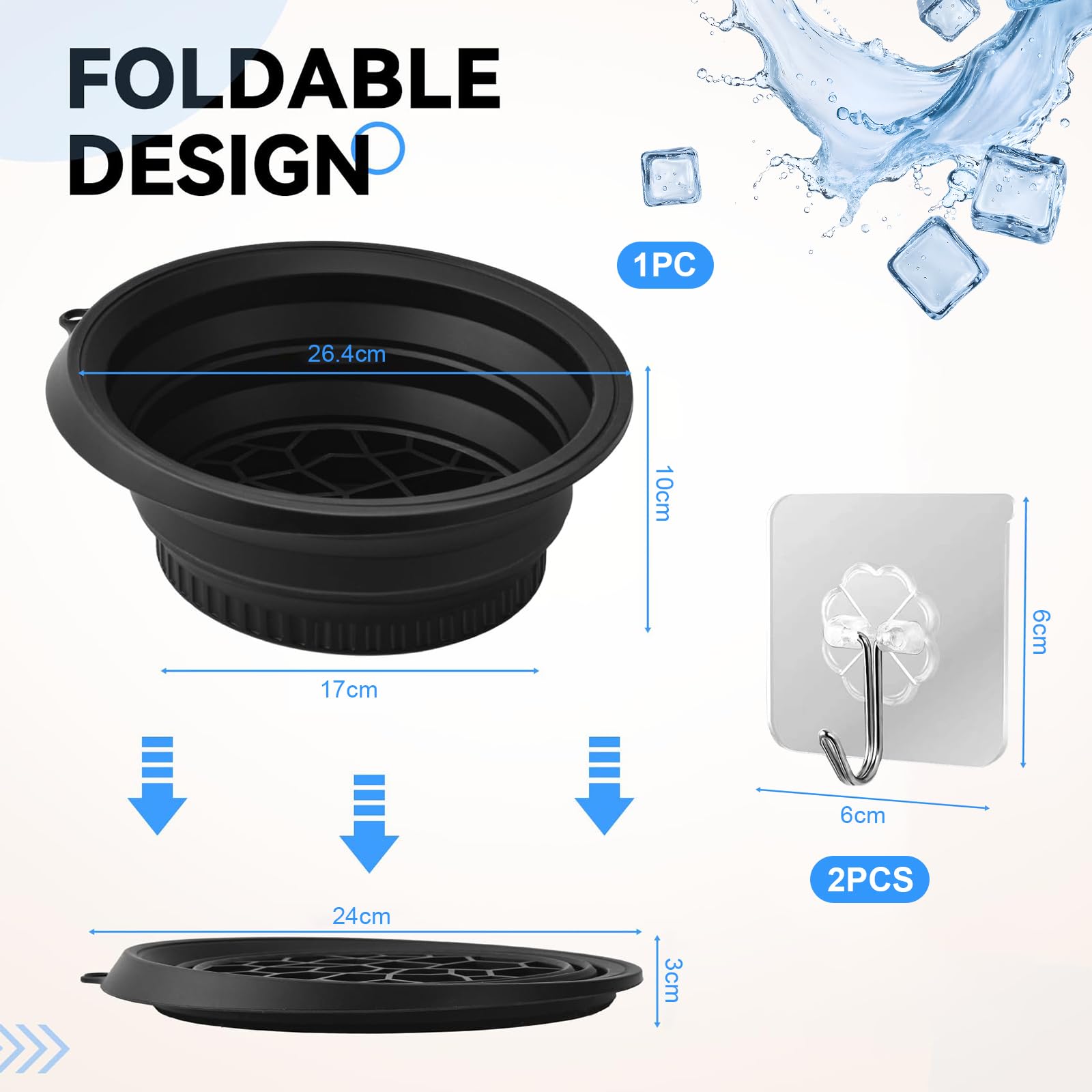 Bol à Glace pour Le Visage avec Compartiment à Glace intégré, Bol Pliable en Silicone pour Bain de Glace Facial, thérapie par Immersion Froide, raffermissement de la Peau, soulagement de