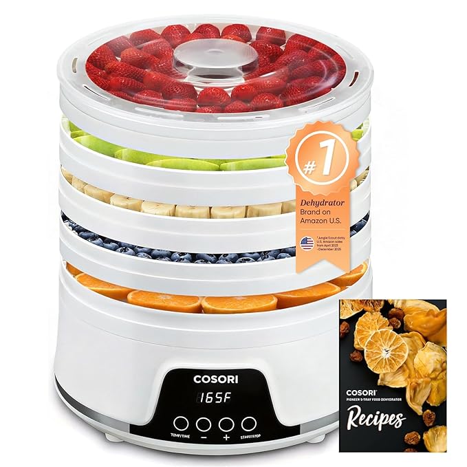 COSORI Food Dehydrator Machine for Jerky, 5 Trays with 165°F Temperature Control and 48H Timer
