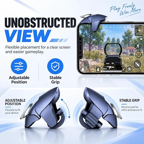 JWH PUBG Trigger 4 Finger Mobile Gaming Controller with 20 Finger Sleeves