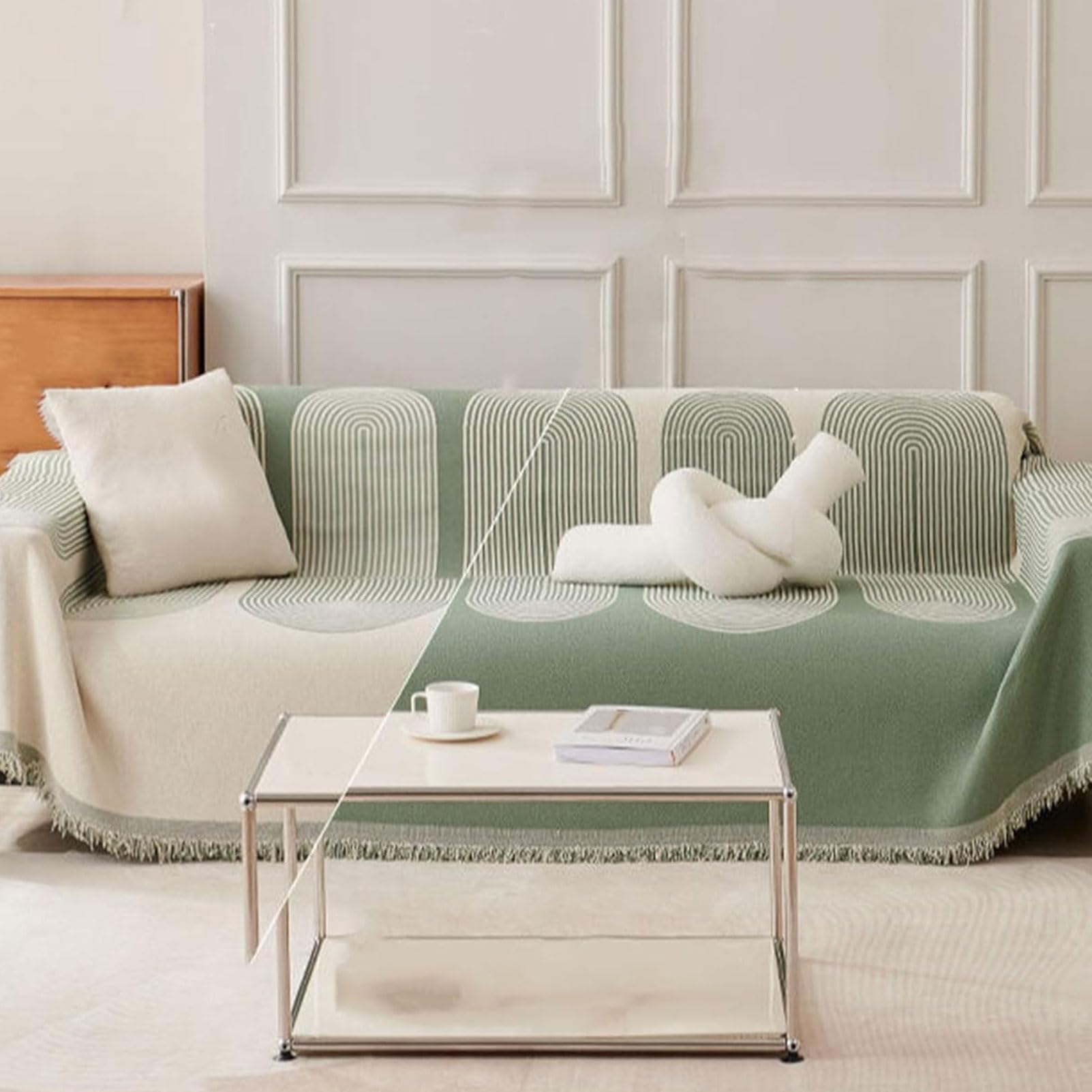 OSTRI Double Sided Chenille Sofa Cover, Four Seasons Chenille Sofa Cover, Chenille Double Sided Sofa Towel, Waterproof Sofa Cover, Soft Sofa Slipcovers (A,70.8 * 70.8 inch)