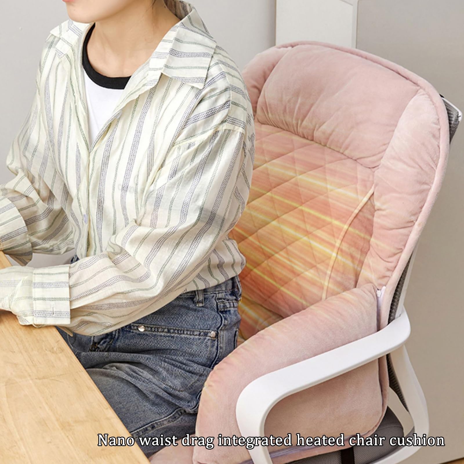 Cojin Silla Oficina, Cojín de Asiento Suave con Funda Extraíble, Cojin Antiescaras, Cojín de Asiento con Respaldo, Cojin Lumbar Silla Oficina(Gray)