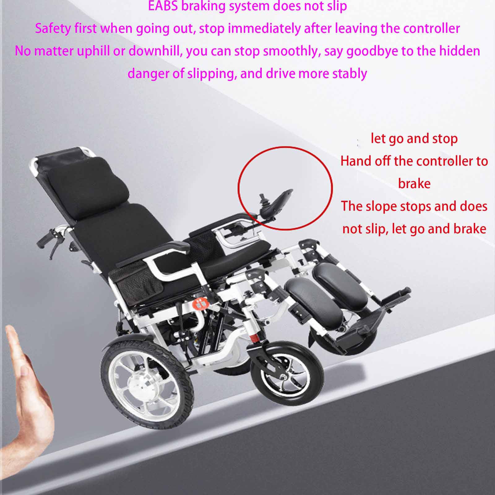 Scooter Elettrico Pieghevole per Sedia a rotelle per Anziani, Sedia a rotelle elettrica per Anziani, Lega di Alluminio, Scooter Elettrico Leggero per Sedia a rotelle (40A)