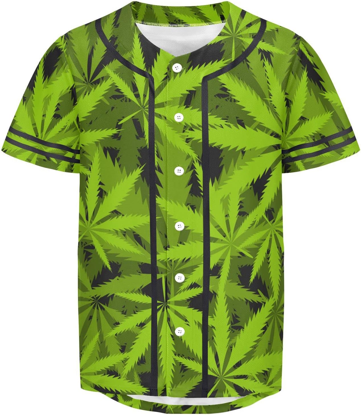 Men's Short Sleeve Baseball Jersey Button Down Shirts Sports Uniform
