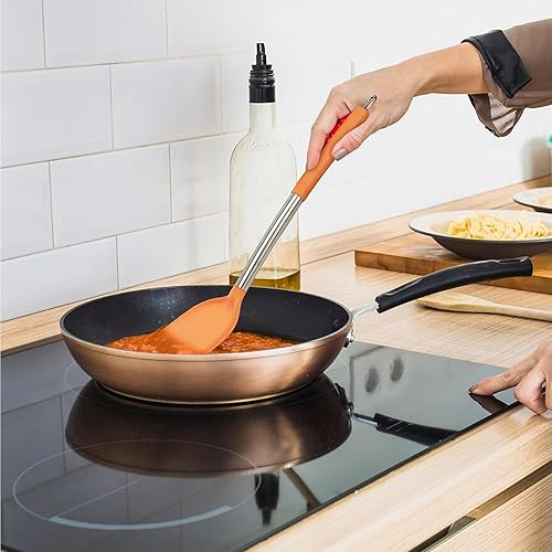 Miniatura 5 de Juego de utensilios de cocina de 7 piezas, asas de acero inoxidable, silicona no tóxica sin BPA, espátulas de cocina, juego de regalo para