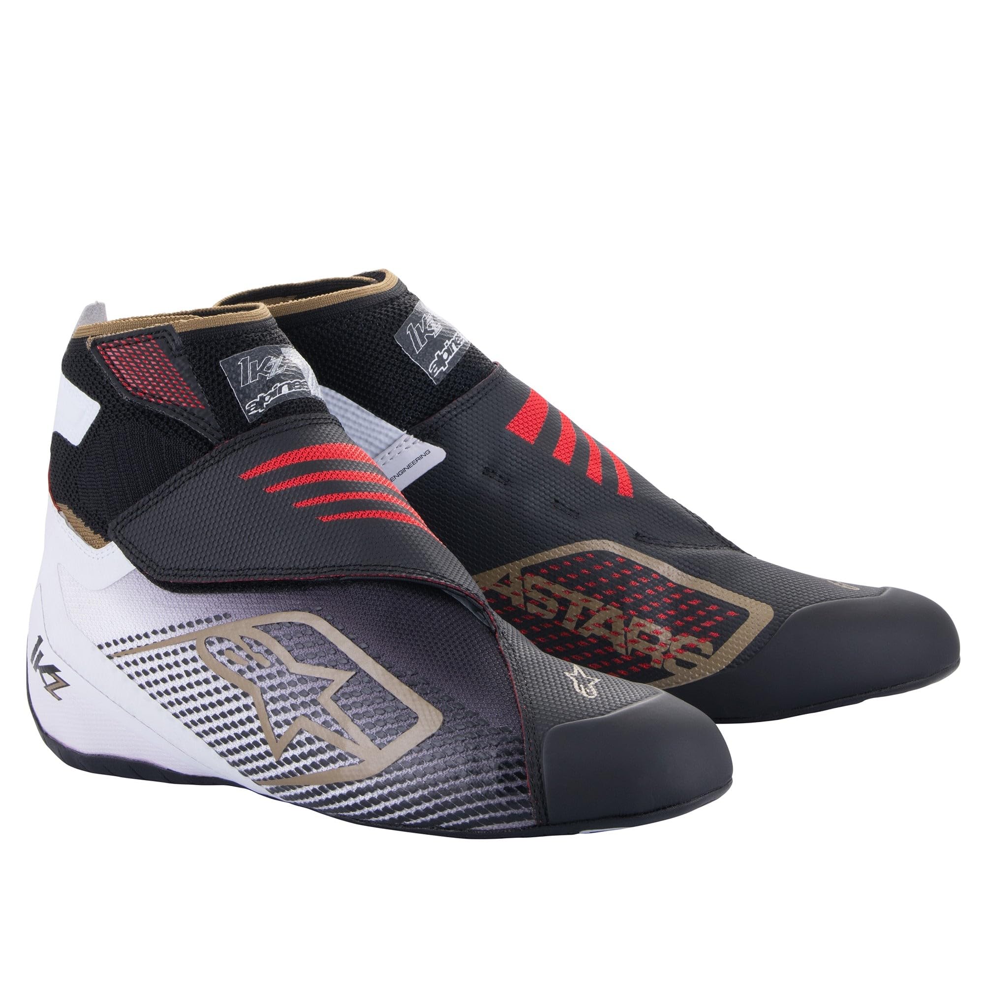 Alpinestars Tech-1 KZ v2 Karting Shoes (US Footwear Size System, Adult, Men, Numeric, Medium, 9.5) Black/Gold