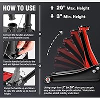 Vista 4 de DNA Motoring Gato de Piso de 3 Toneladas (6000 libras) de Capacidad, Gato de Servicio de Elevación Rápida de Perfil Bajo de Acero Resistente Negro