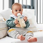PandaEar 2 Paquet de manches en silicone pour Dr Brown 8oz Bouteilles pour bébés en verre, housses antidérapantes avec poignées, résistant à la chaleur & Facile à saisir