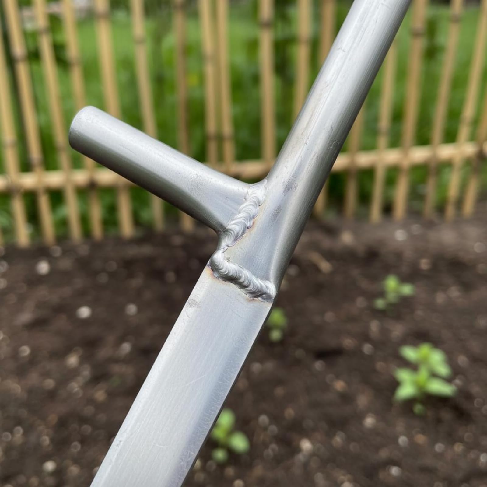 Piantapali con Manico a T Marcature di Misura Piantatore Metallico Impugnature Antiscivolo Trapiantatore a Manico Lungo per Giardinaggio