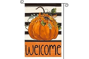 AVOIN colorlife Garden Flag, 12x18 Inch Double Sided Outdoor Autumn Welcome, Striped...