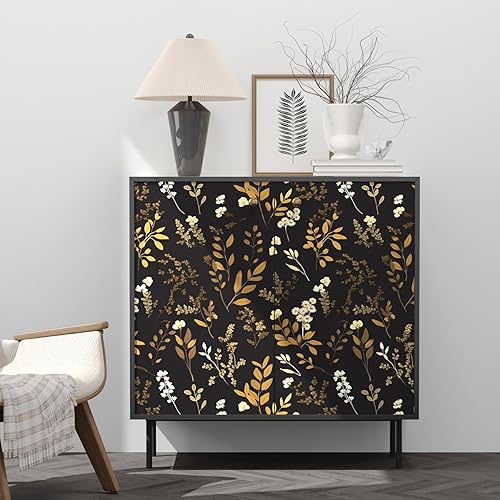 Miniatura 59 de Papel tapiz bohemio de hojas para despegar y pegar para cocina, papel de contacto floral vintage, impermeable, autoadhesivo, papel de pared floral