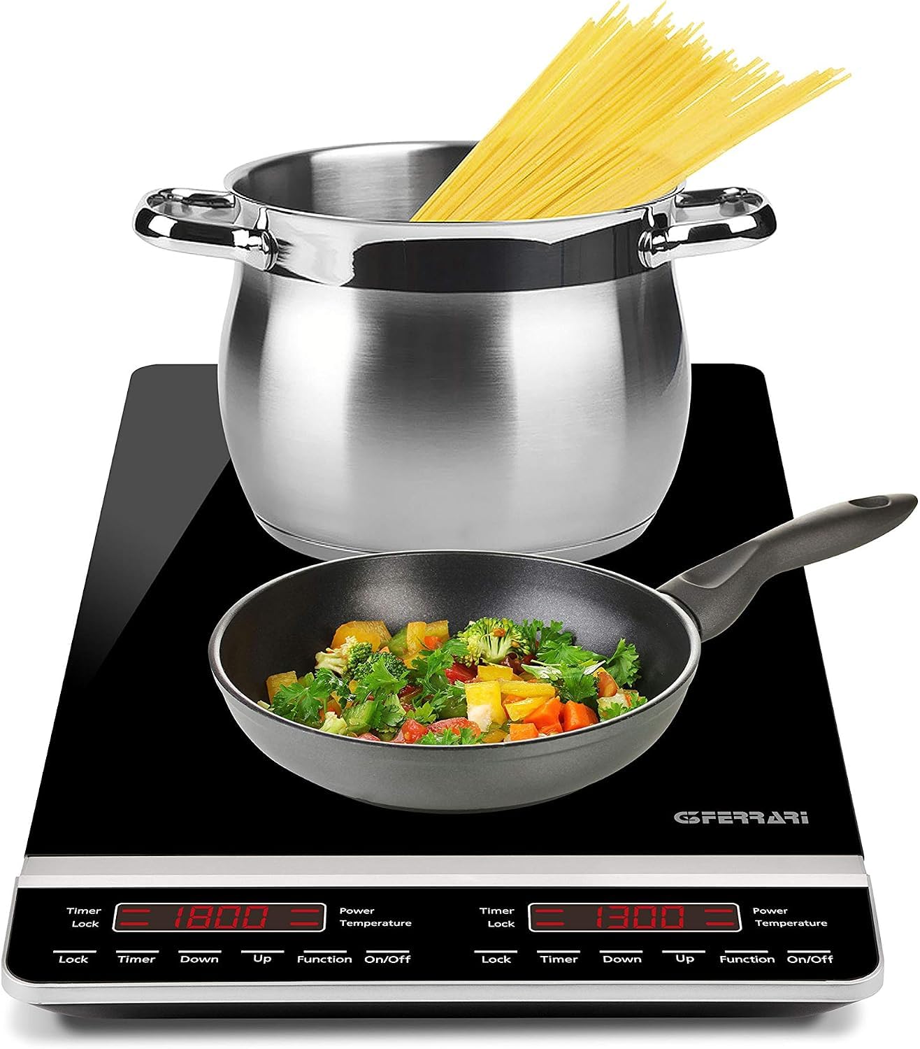 G3 Ferrari G10139 Doppelkocher, vertikal, Deep, Glas, Schwarz