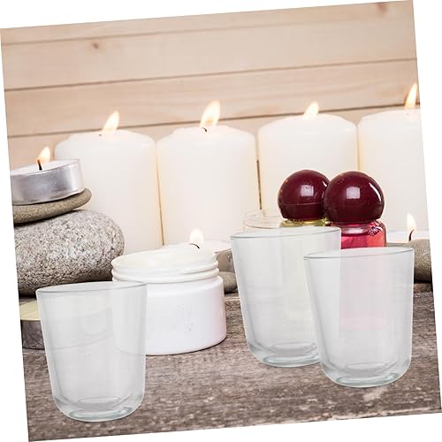 Miniatura 4 de EXCEART 9 piezas DIY Candelabro transparente Decoración Tablescape Decoración Plantas Contenedores Decorativos Velas Anillos de Vela Can Cera de Té