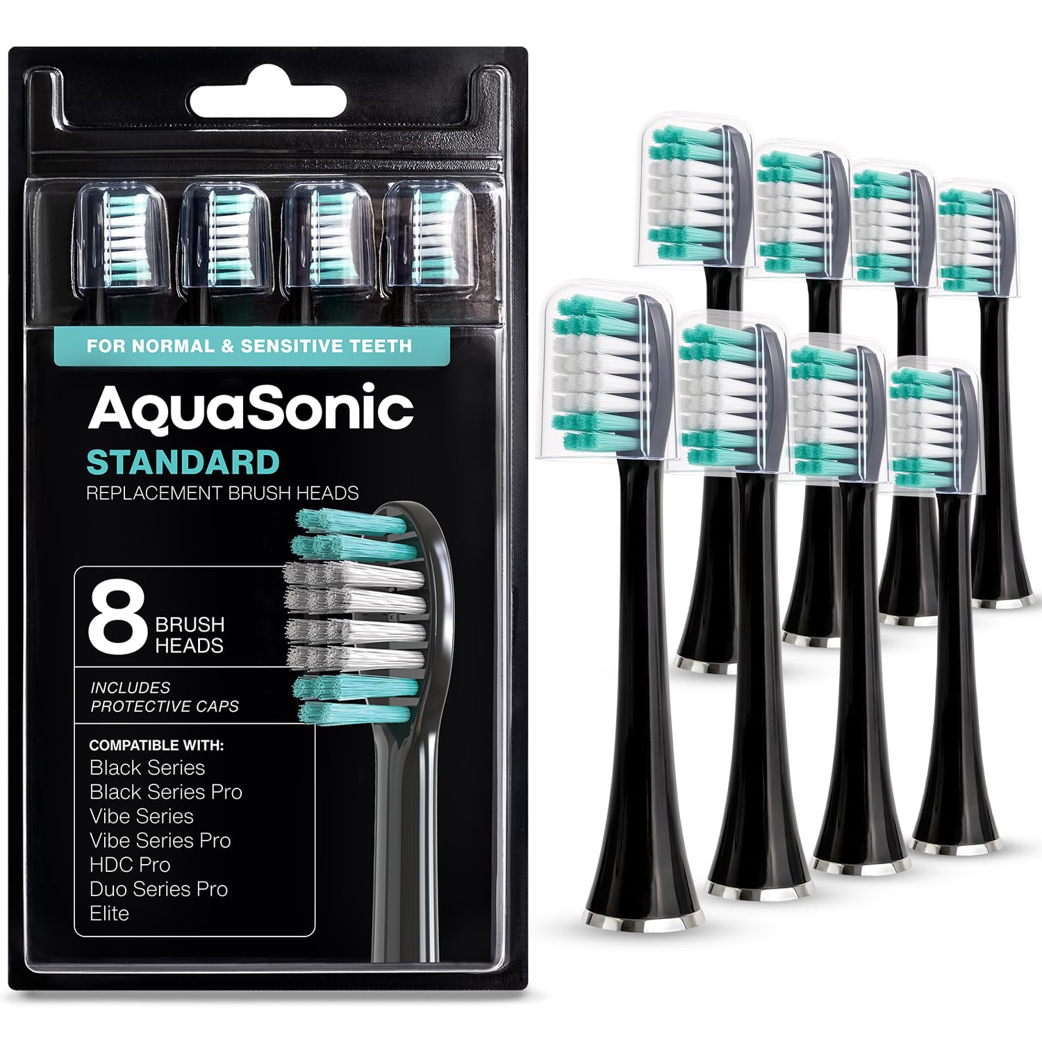 AquaSonic Brush Heads - 8 Pack Replacement -1 AquaSonic Brush Heads - 8 Pack Replacement -1