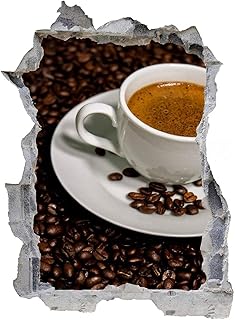 Stickers Muraux 3D PVC Autocollant Mural Autocollant pour Fenêtre Chambre Salon Bureau Decoration - cafetière 70x110cm