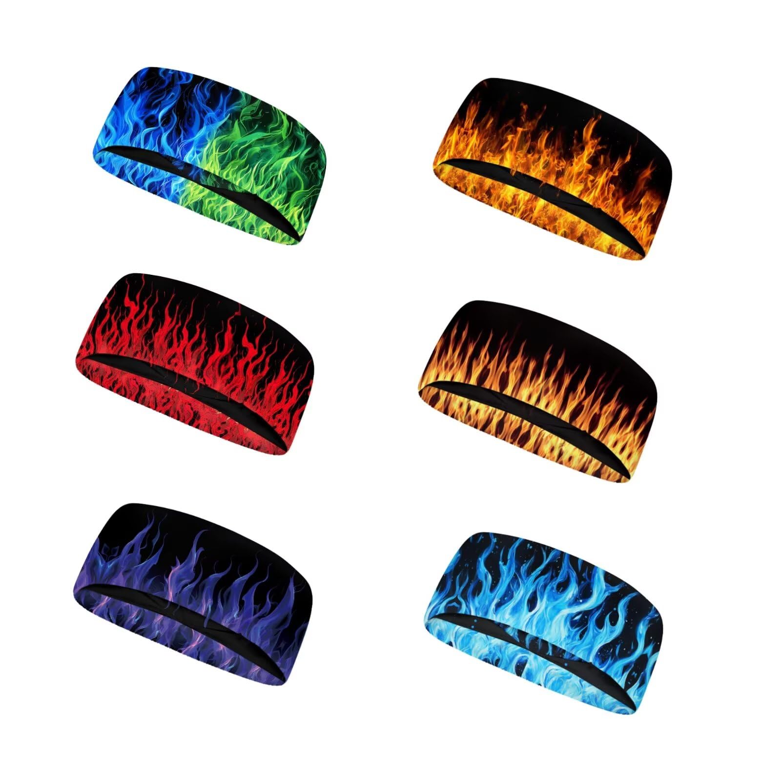 Forchrinse Sunflower with Text Print 6Pieces Sport Sweatband Headband for Soft Elasitc Headband Hair Bands Unisex Outdoor Sport Headbands