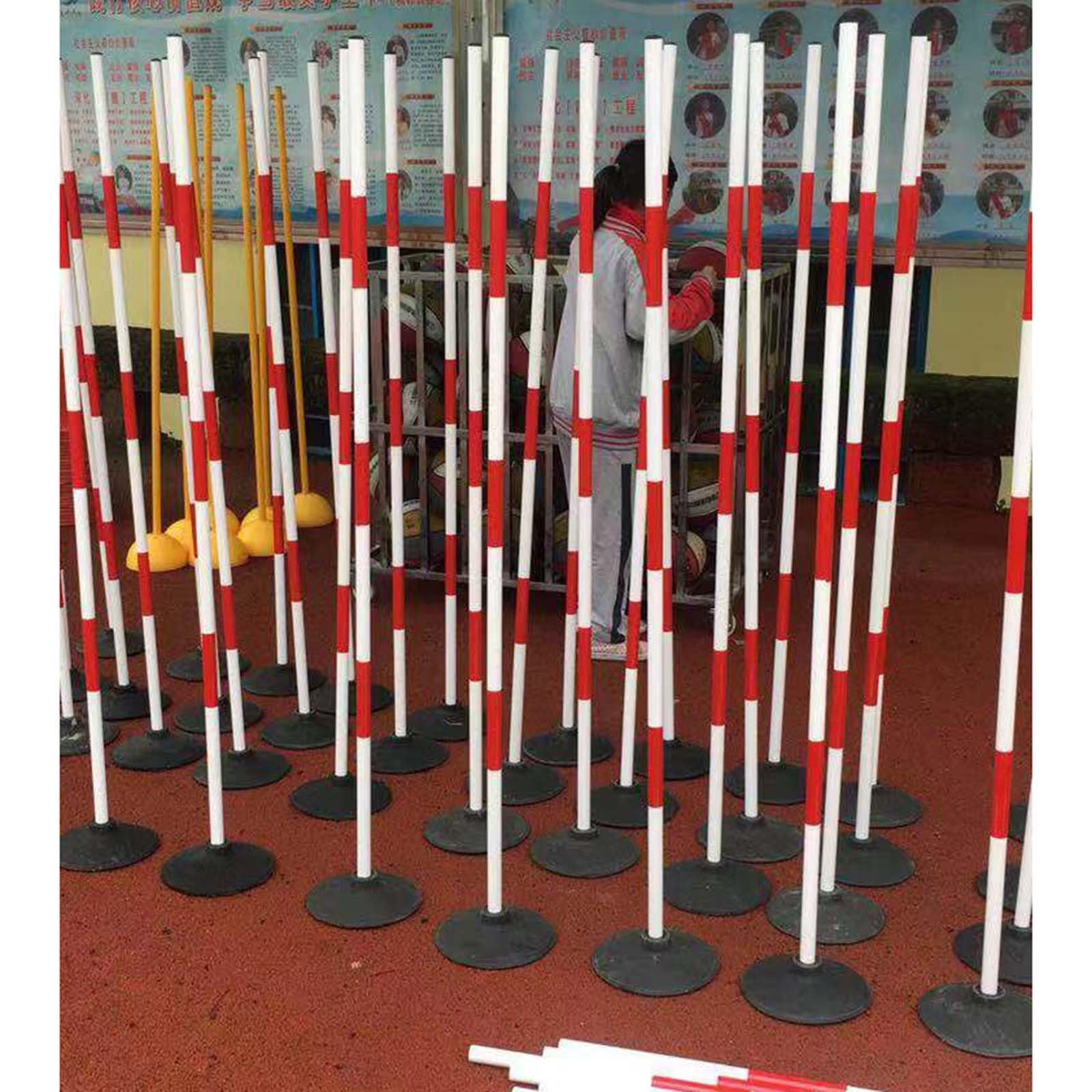 Vallas entrenamiento, Picas de Slalom Agility Material ABS Bastones de Entrenamiento Ágiles, Bastones de entrenamiento de fútbol con base de goma opcional, Bastones de Entrenamiento for Atletismo Lacr