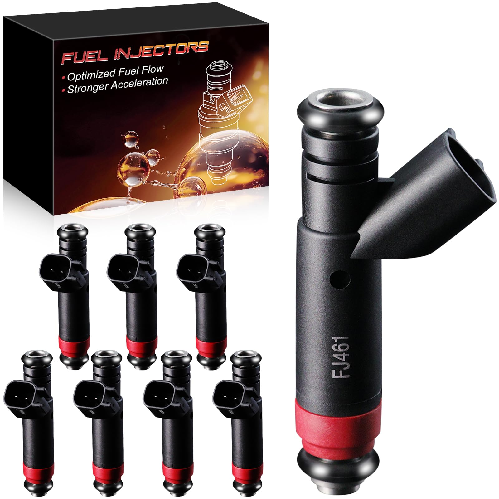 FJ461 High Performance Fuel Injectors For:-Ford For:-Mustang 2005-2008, Explorer 2006-2009, Explorer Sport Trac 2007-2009, For:-Mercury Mountaineer 2005 2006 2007 2008 2009 2010 4.6L (8PCS)