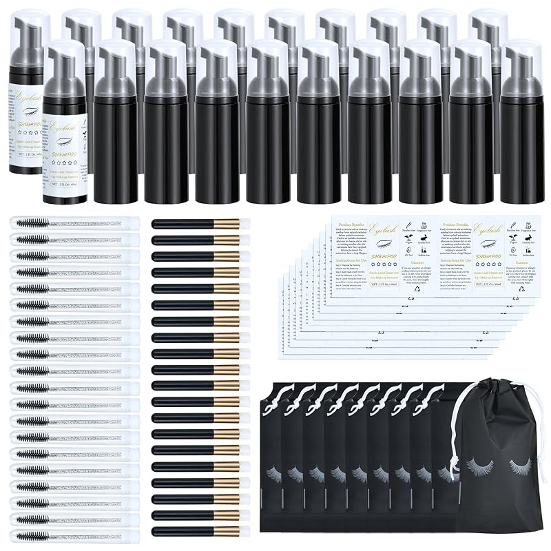 Kit Tannova com frascos, escovinhas e acessórios para cuidados de cílios, 100 peças