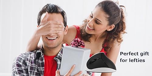 Miniatura 6 de Ergo - Ratón inalámbrico ergonómico vertical para zurdos, túnel carpiano silencioso de alta presión, portátil, ligero, silencioso, para viajes,