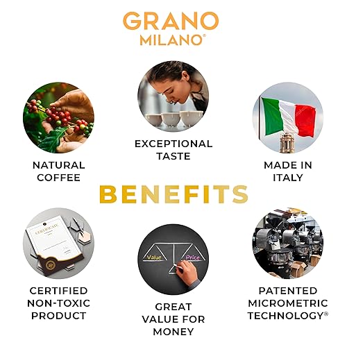 Miniatura 8 de Grano Milano - Cápsulas de café de aluminio compatibles con máquinas de línea original Nespresso* (Ristretto, 50 cápsulas)