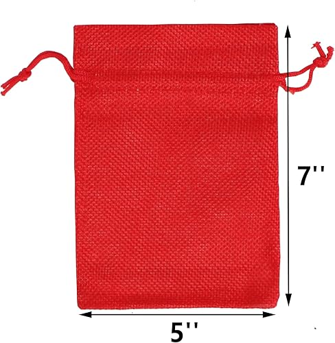 Miniatura 4 de YANGBOYY Bolsas de arpillera, 25 paquetes de 5 x 7 pulgadas, bolsa de regalo con cordón de arpillera para fiestas, bolsillos de joyería de lino para