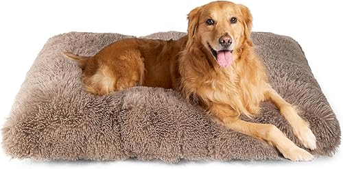 Miniatura 54 de EHEYCIGA Cama mullida para perros extragrandes, almohadilla de pelo sintético de felpa, cama XL calmante antiansiedad para jaula, lavable, suave y