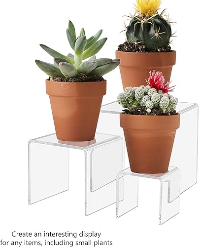 Miniatura 6 de Marketing Holder - Juego de elevadores de 4 piezas transparentes de primera calidad