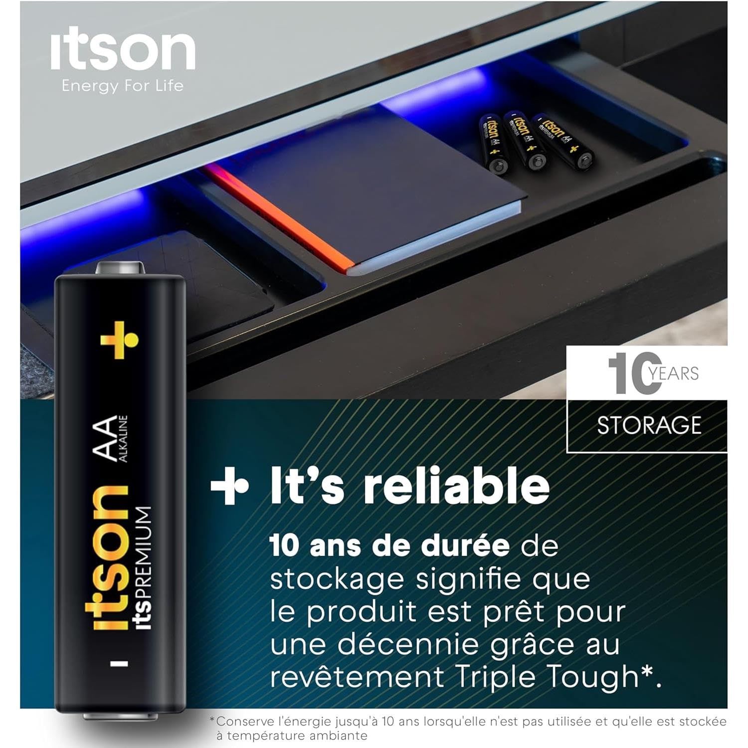 ITSON Pack de 6 x 10 Piles Alcalines LR6/AA 1,5V itsPREMIUM