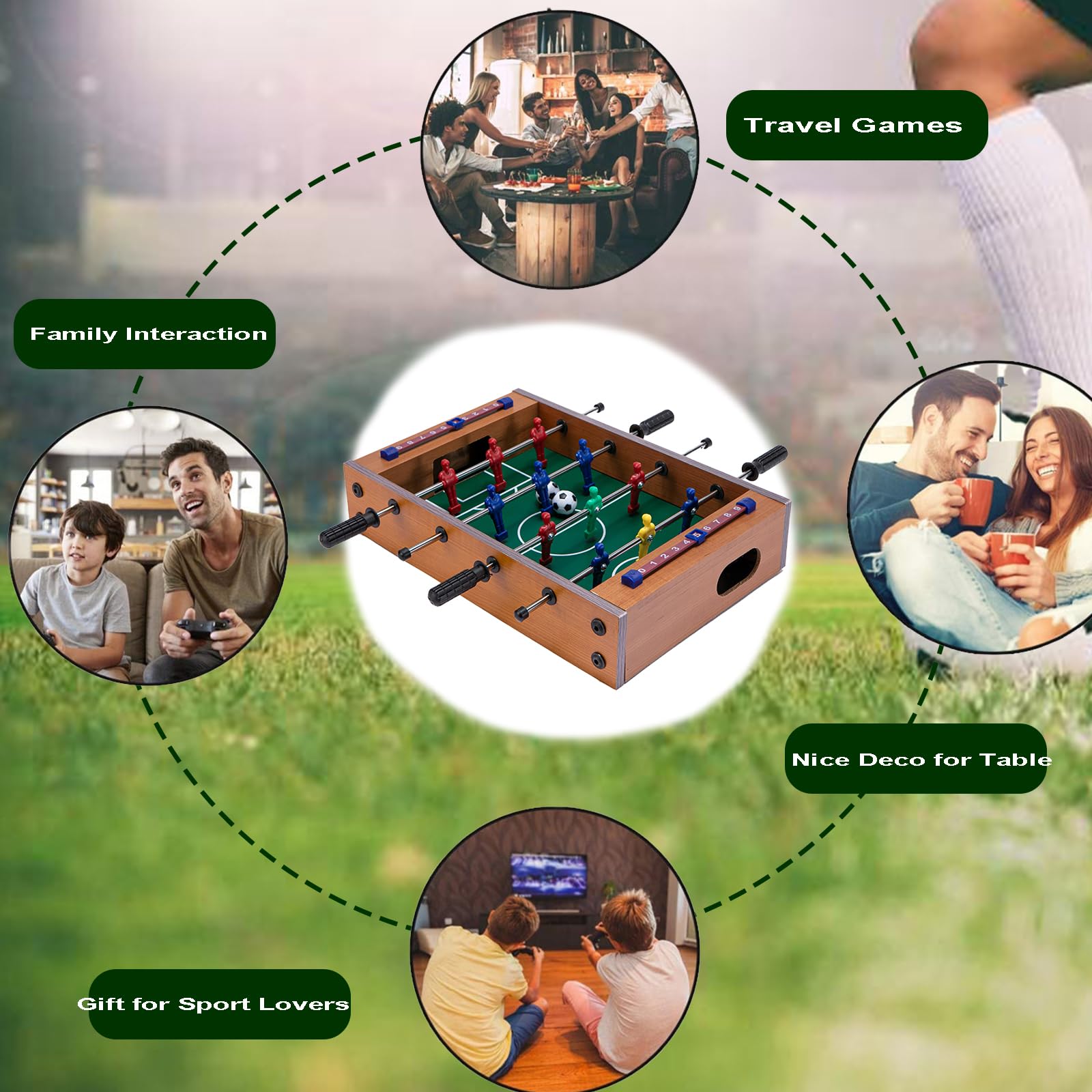 Mini baby-foot pour nuit en famille, cadeau créatif pour les amateurs de football, jeu de table en bois pour les voyages, les fêtes
